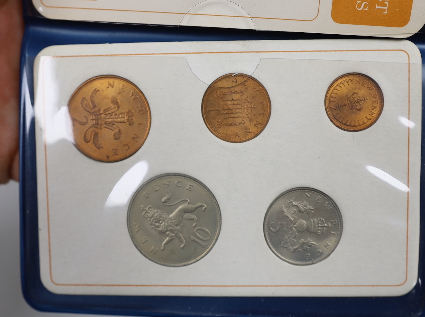 Eight Great Britain pre-decimal coin sets and a decimal coin set